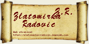 Zlatomirka Radović vizit kartica